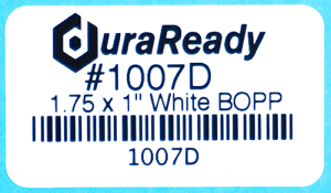 1007D 1.75 x 1.0" Large Roll of White BOPP plastic label