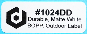 Durable, matte white 0.75 x 2.0" outdoor BOPP labels ideal for nursery and horticulture use!