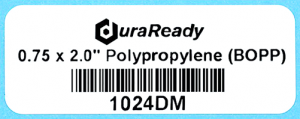 Durable, 0.75 x 2.0" white BOPP label, ideal for barcodes, item marking, file, binders, EHR EMR practice management, laboratory specimen, price tags, merchandise tags and more.