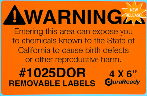 1025DOR 4.0 x 6.0 Orange BOPP label with Removable Adhesive for Dymo 4XL printer only