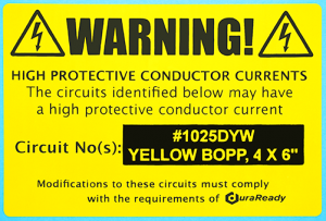 Bright yellow, 4 x 6" shipping labels made of tough plastic labels to resist moisture, sunlight, UV, temperature and many other environmental hazards.