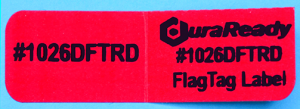 1026DFTRD 0.5 x 1.0 Red BOPP FlagTag Label