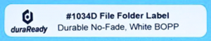 No-fade, white BOPP plastic file folder label for your Labelwriter printer.