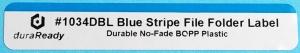 1034DBL 9/16 x 3-7/16" Blue Stripe BOPP plastic File Label
