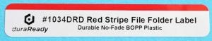 1034DRD 9/16 x 3-7/16" Red Stripe BOPP plastic File Label