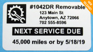 1042DR 1.25 x 2.25" White Removable BOPP Label