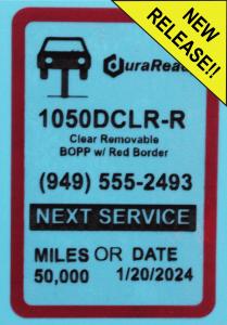 1050DCLR-R Clear Removable BOPP w/ Red Border