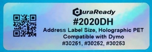 Outdoor-rated, 1.125 x 3.5" holographic polyester address label.