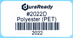 Outdoor-rated, 2 x 1" white gloss polyester labels for UV and heat resistant applications.