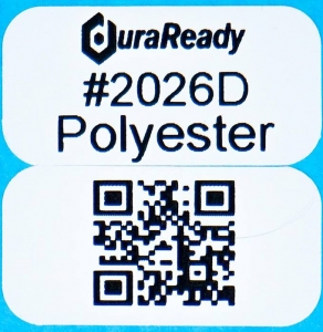 Extra small, 2-up 0.5 x 1" UV and heat resistant white polyester labels, ideal for outdoor use.