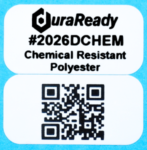 Chemical resistant, 2-up 0.5 x 1" white polyester labels, ideal for medical supplies, practice management labels, lab work, and product pricing.