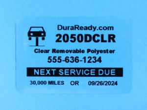 2050DCLR 1.5 x 2.25" Clear Removable Polyester Label