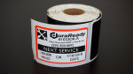 DuraReady's #1032DR-R white, removable BOPP with a red border service reminder windshield labels