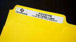 No-fade, white BOPP plastic file folder label with a yellow edge for your LabelWriter printer.