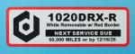 1020DRX-R 1.125 x 3.5" White Removable w/Red Border BOPP plastic label Large Capacity Roll
