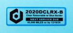 2020DCLRX-B 1.125 x 3.5" Clear Polyester Removable w/ Blue Border plastic label