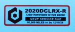 2020DCLRX-R 1.125 x 3.5" Clear Removable w/Red Border BOPP plastic label
