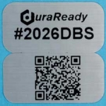 Extra small, 2-up 0.5 x 1" UV and heat resistant brushed aluminum polyester labels, ideal for outdoor use.