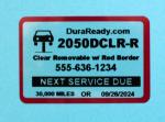 2050DCLR-R Clear Removable w/ Red Border