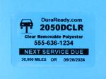 2050DCLR 1.5 x 2.25" Clear Removable Polyester Label